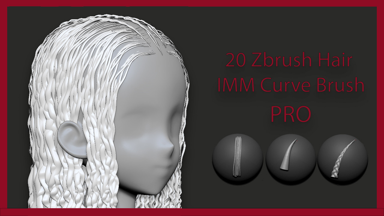 20 Zbrush Hair IMM Curve Brush Pro - Adding hair to 3D Characters has never...