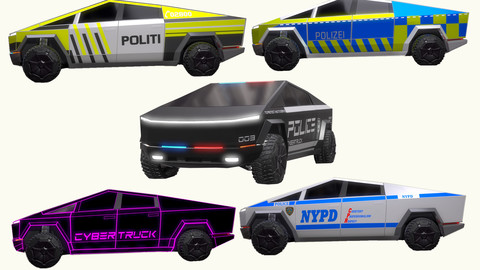 Tesla Cybertruck Police Pack 5 assets