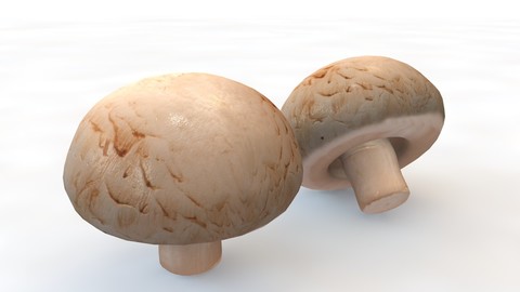 Mushrooms button 3D Model