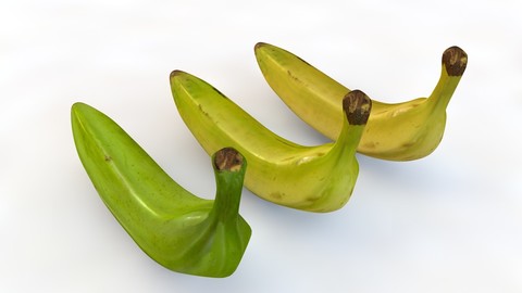 Plantain 3 types 3D Model