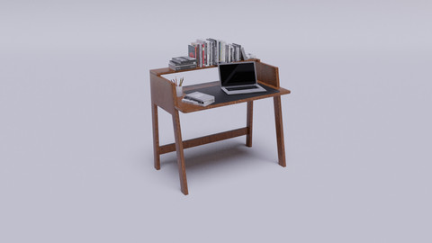 Desk 3d-Model with decoration