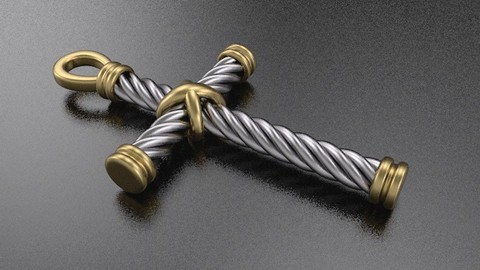 Stylish cross rope 3D print model