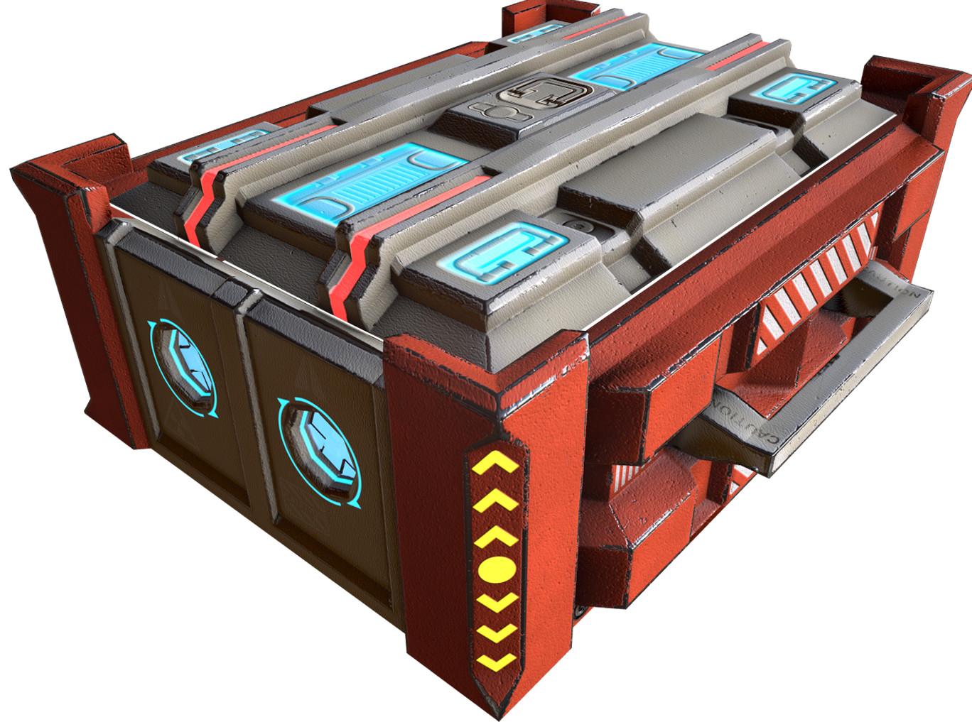 Game box 3. Sci-Fi ящик Low Poly. Sci Fi Box 3d model. Футуристические контейнеры. Научно фантастическая коробка.