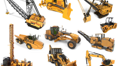 10 Commercial Vehicles 3d model collection