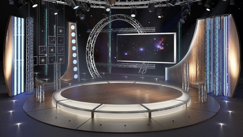 Virtual TV Studio Chat Set 23