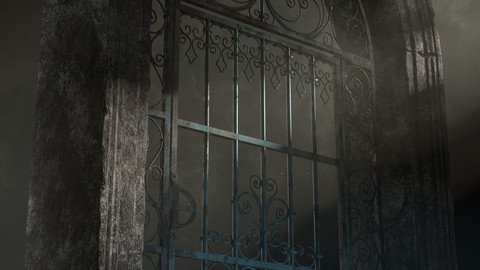 Old Forged gate Low-poly 3D model