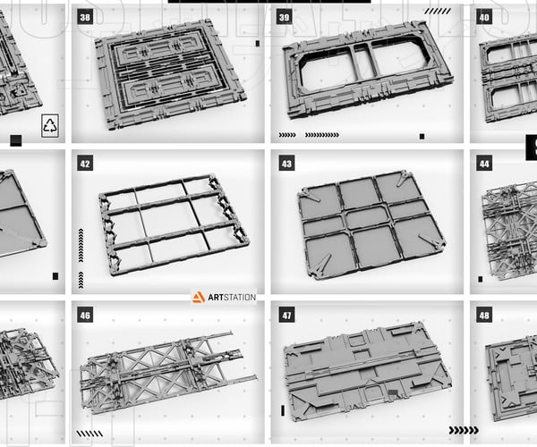 ArtStation - Sci-Fi Walls Kitbash Pack 60+_Vol.3 | Resources