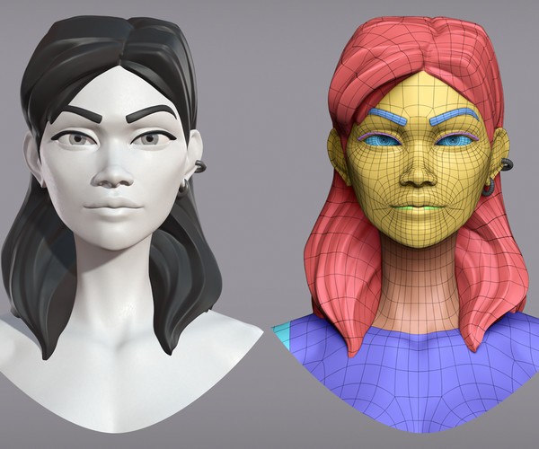 ArtStation - Cartoon female character Pietra base mesh | Resources