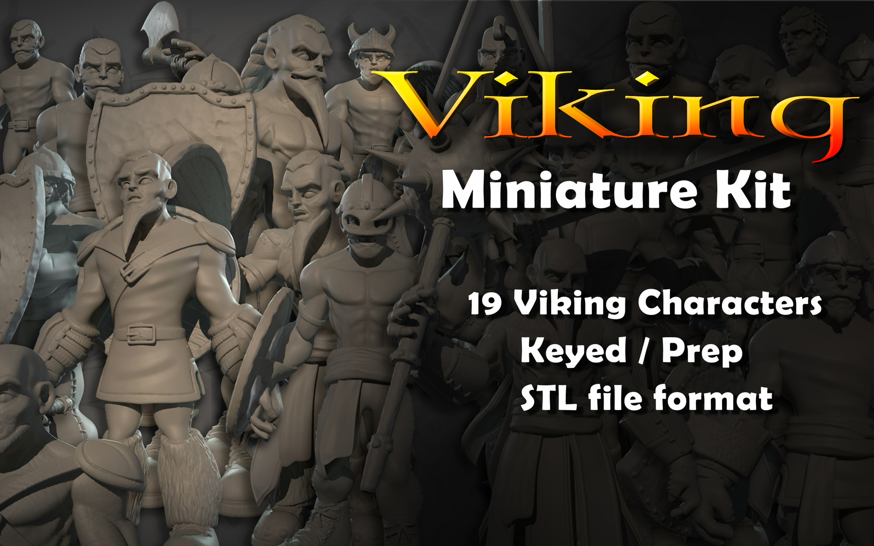 ArtStation Viking Miniature Model Kit Game Assets