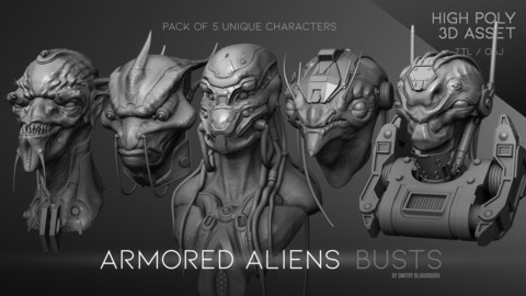 "Armored Aliens" busts