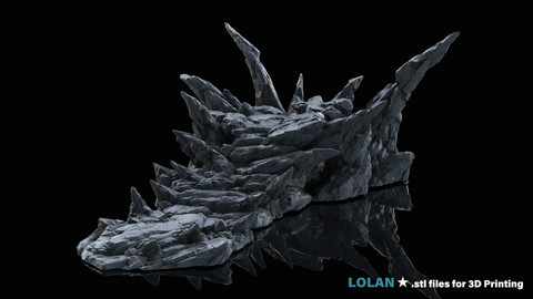 Sharp Rock Base for Collectible Figures and Dioramas 3D print model