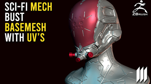 Sci-Fi Mech Bust Ztool BaseMesh WIth UV's