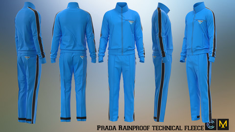 Prada Rainproof technical fleece Jacket and Pants, Marvelous designer, Clo3d