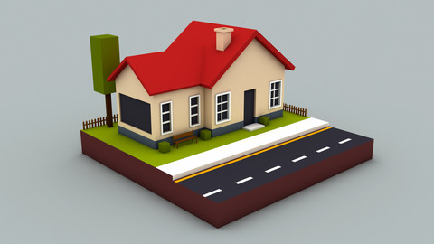 Low poly mini house