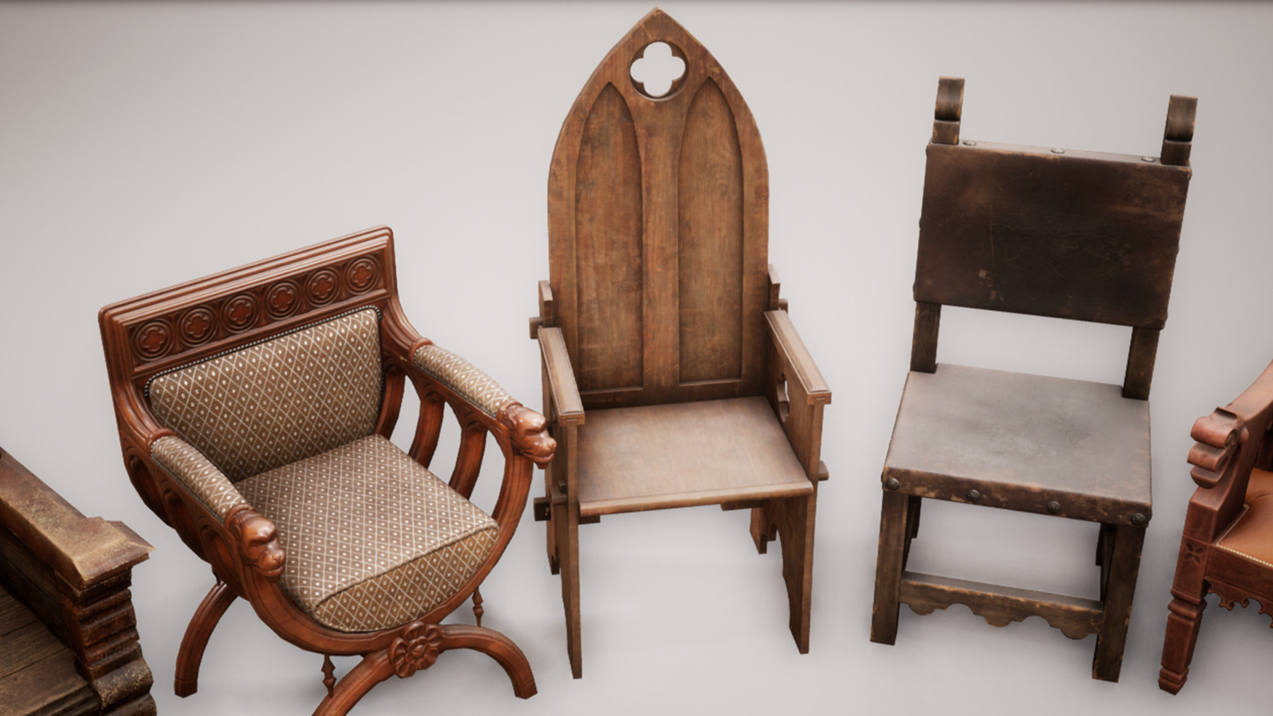 ArtStation Medieval VOL 1 Chairs Game Assets