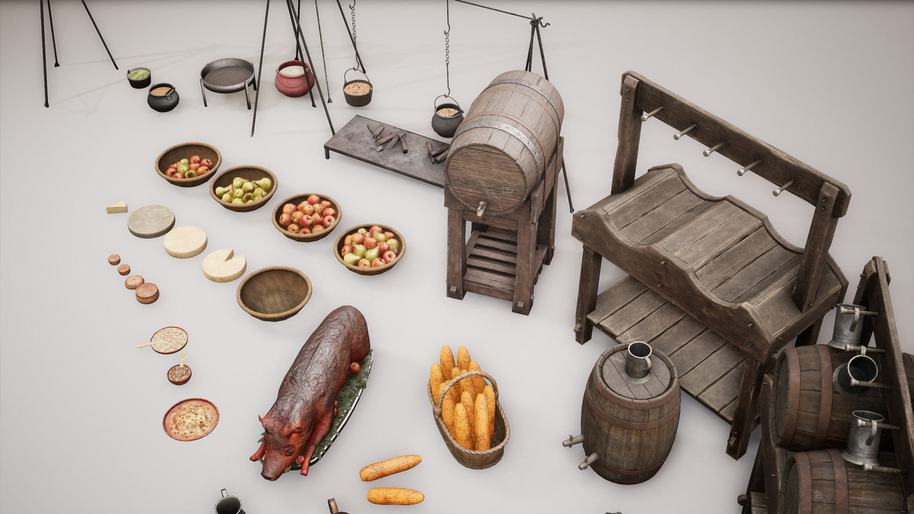 ArtStation Medieval VOL 6 Food and Feast Game Assets