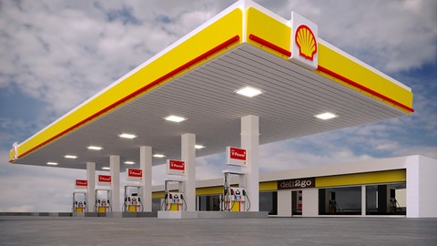 Gas Station Shell - PBR Low-poly