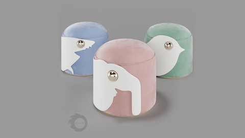 Pufs Circu Animal Stools collection