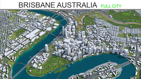 Brisbane City Australia 3D Model