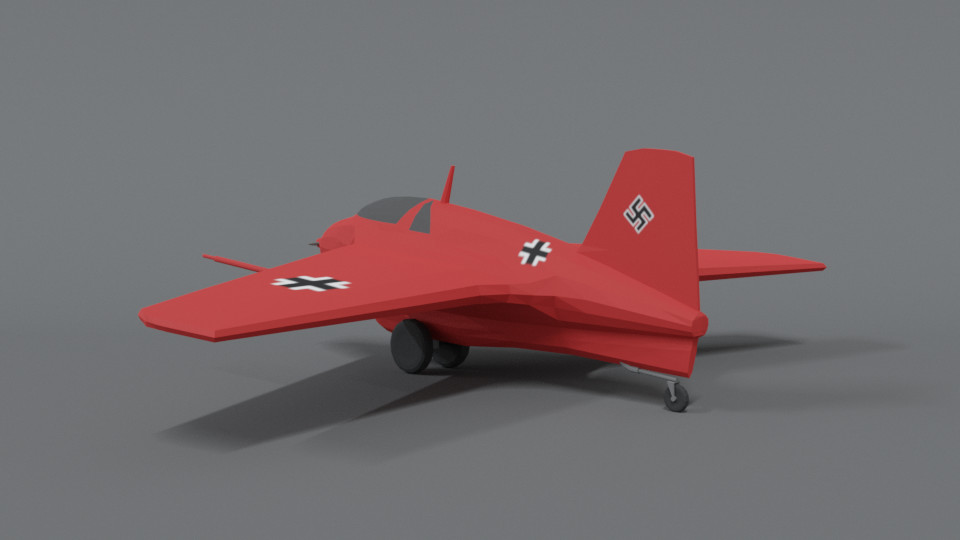 Artstation Low Poly Cartoon Messerschmitt Me 163 Komet Airplane Game Assets
