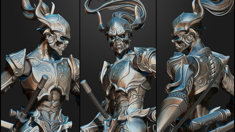 High Poly of the Ghost Warrior for AR-VR-GAMES 3D model