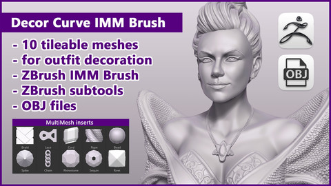 Decor Curve IMM Brush / ZBrush files+OBJ files