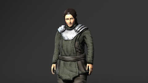 Elf warrior-Rigged 3d game character