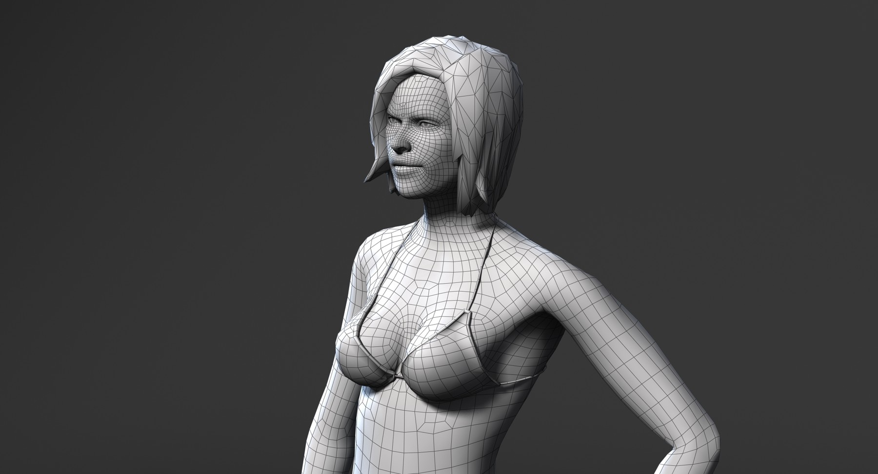 Artstation Woman In Bikini Rigged 3d Game Character Low Poly 3d Model 