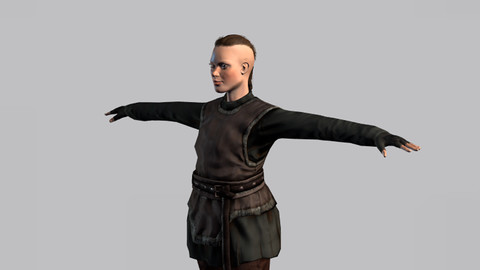 Animated warrior woman - Rigged 3d game character Low-poly 3D model