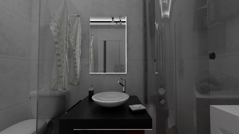 Bathroom 3D model with V-Ray settings