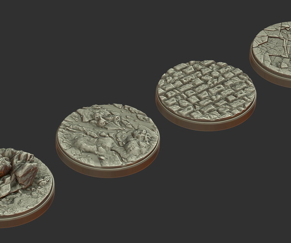 Artstation Free Pack 4 Miniature Bases 50mm 3d Print Ready Obj