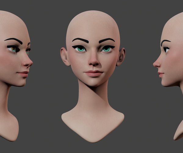 ArtStation - Stylized Female Head Basemesh + Accessories | Resources