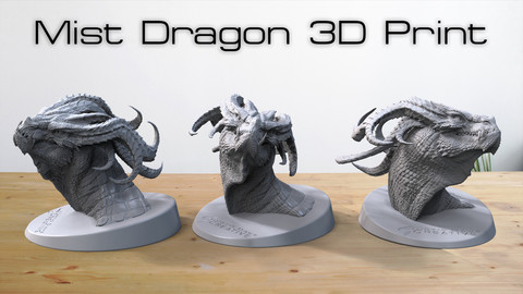 Mist Dragon 3D Print OBJ / STL