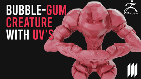 BubbleGum Creature Basemesh With UV's