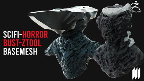 2 Sci-Fi Horror Bust BaseMesh Pack With UV's Ztool