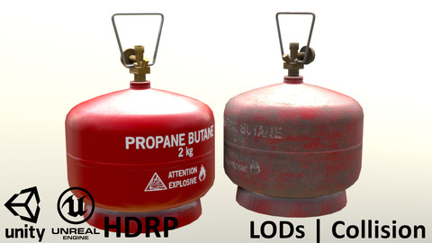 Gas Cylinder 2kg Red Clean&Dirty