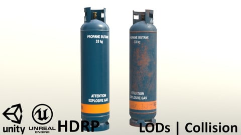 Gas Cylinder 33 kg Dark Blue Clean&Dirty