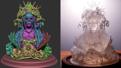 Dia De Los Muertos miniature 3D Print Ready - .ZPR, .OBJ, .STL files