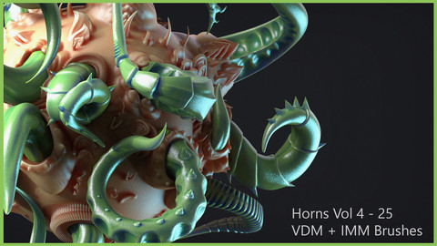 Zbrush - Horns Vol 4 - 25 VDM + IMM Brushes