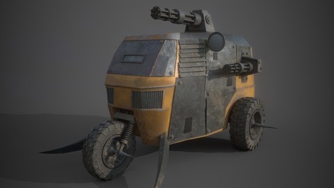 Post Apocalyptic Monster Tricycle Low-poly 3D model