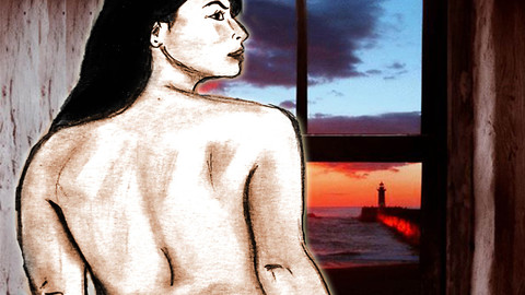 naked in front of the window