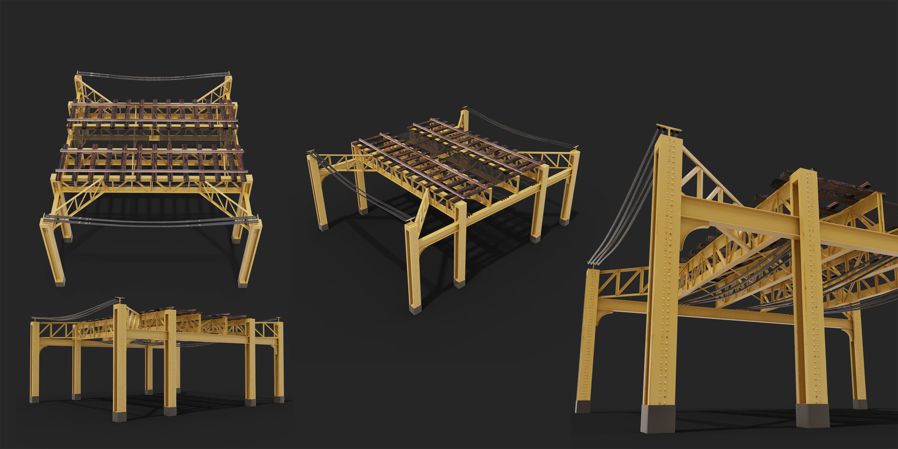 ArtStation Kitbash Elevated Railroad Train Track Metro 3d Model