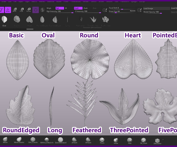 creating leaves in zbrush