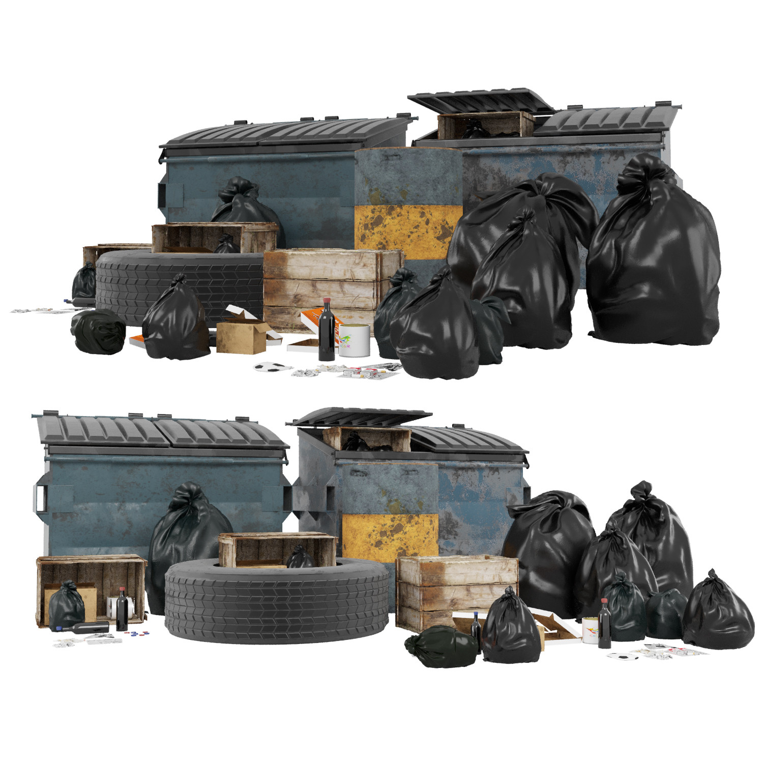 ArtStation - Street garbage bags set for