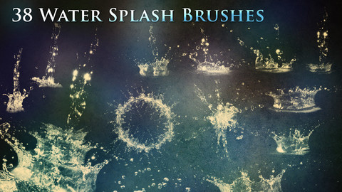 38 Water Splash Brushes & PNGs