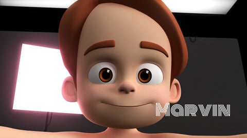 Marvin Stylised Boy Cartoon Character