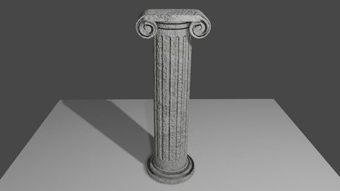 Roman Column Jonic Style - Low Poly 3D model - Coluna Romana