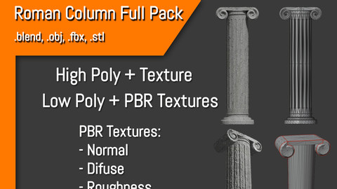 Roman Column Full Pack - Coluna Romana 3D Model Collection