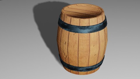 Barrel High poly - Unreal Engine - Barril Low-poly 3D model