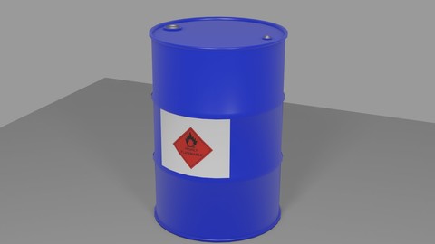 Steel Drum Gas - Barrel - Tambor de Gasolina Low-poly 3D model